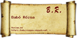 Babó Rózsa névjegykártya