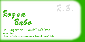 rozsa babo business card